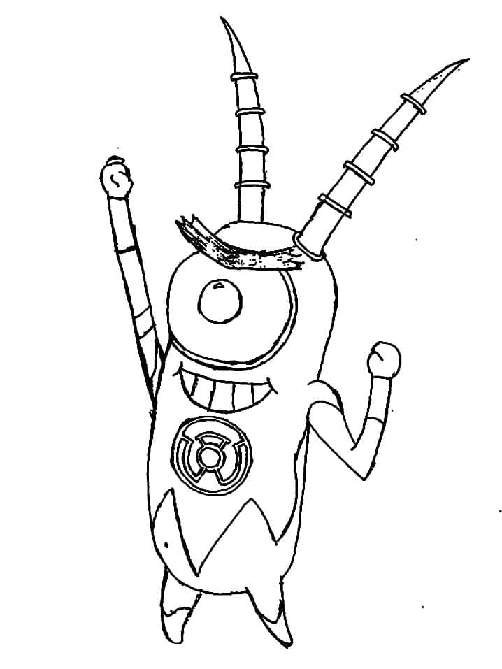 Desenho de Plankton para Colorir Giz de Cera e Pintar