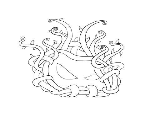 Desenho de Alga Envolvente de Plants Vs Zombies para Colorir e Pintar