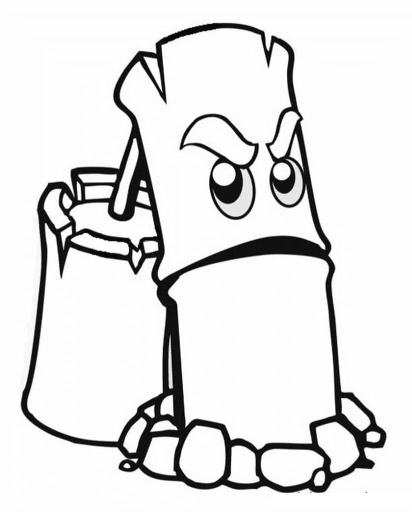 Desenho de Bambu de Plants Vs Zombies para Colorir e Pintar