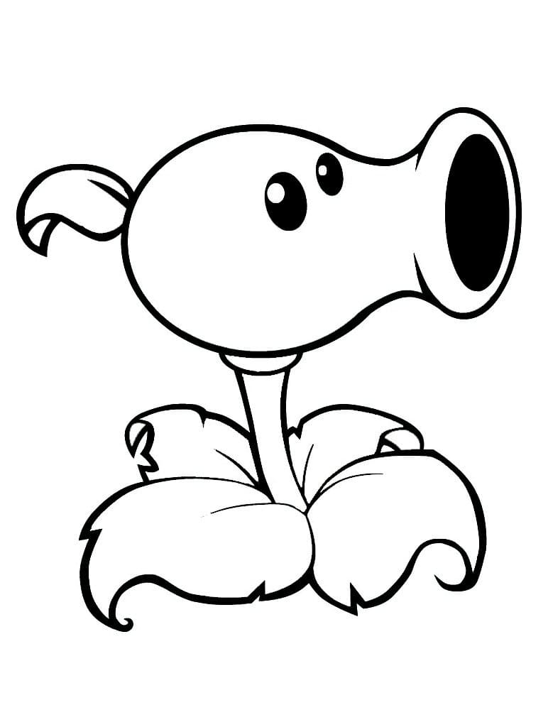 Desenho de Disparervilha de Plants Vs Zombies para Colorir e Pintar