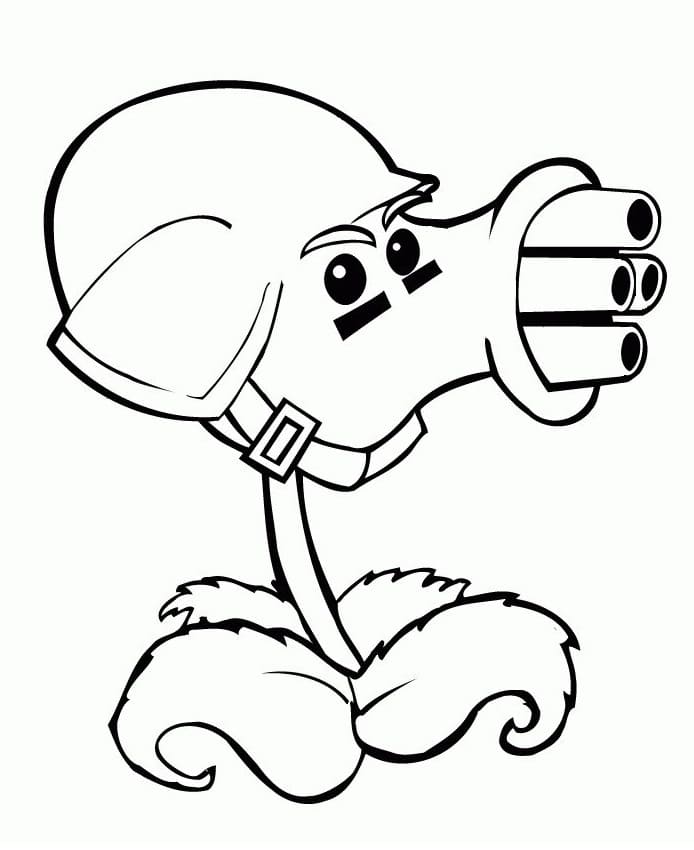 Desenho de Metralhervilha de Plants Vs Zombies para Colorir e Pintar