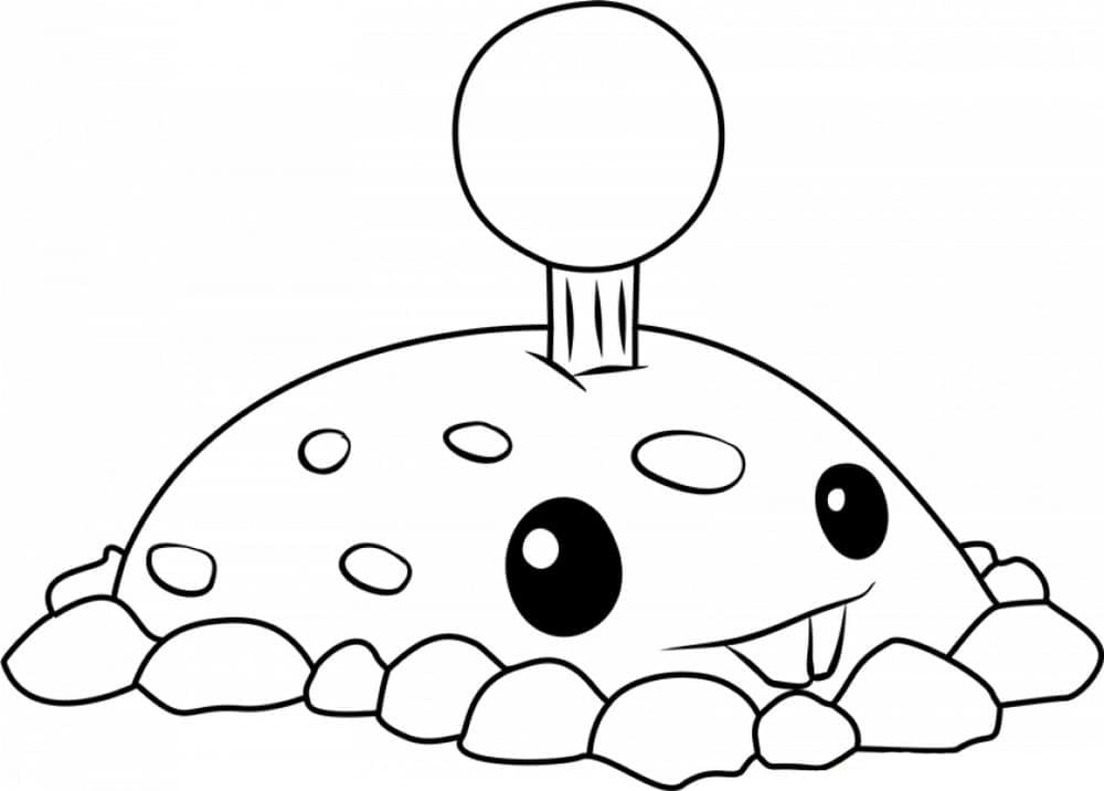 Desenho de Potato Mine de Plants Vs Zombies para Colorir e Pintar