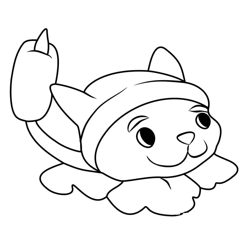 Desenho de Rabo de Gato de Plants Vs Zombies para Colorir e Pintar