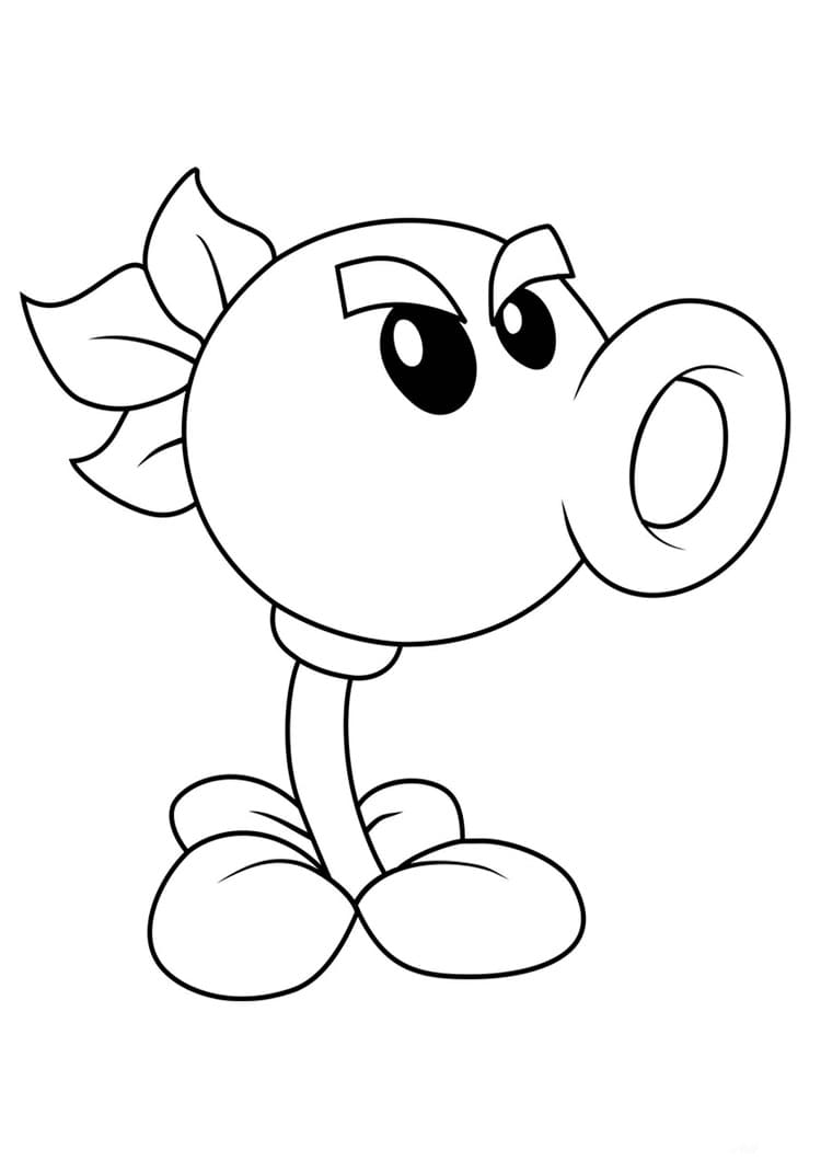 Desenho de Repeater de Plants Vs Zombies para Colorir e Pintar