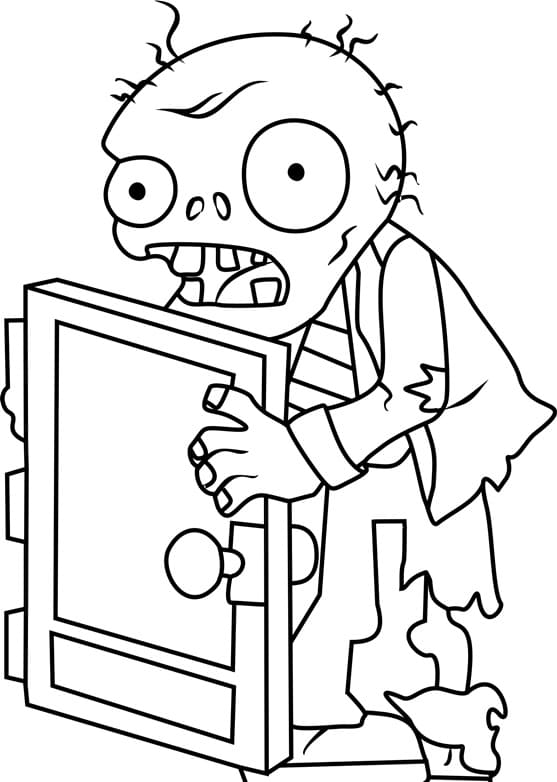 Desenho de Screen Door Zombie para Colorir e Pintar