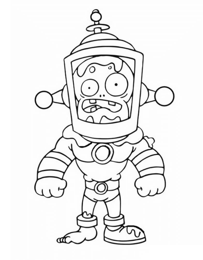 Desenho de Toxic Brains de Plants Vs Zombies para Colorir e Pintar