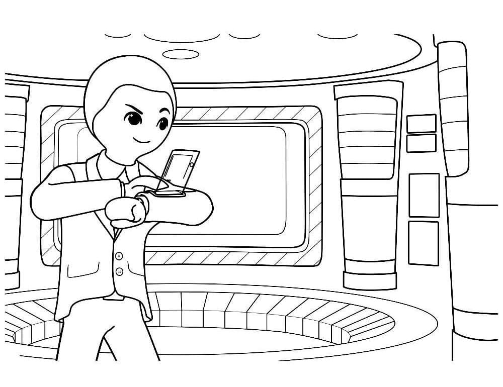 Desenho de Playmobil Pdf para Pintar e Colorir