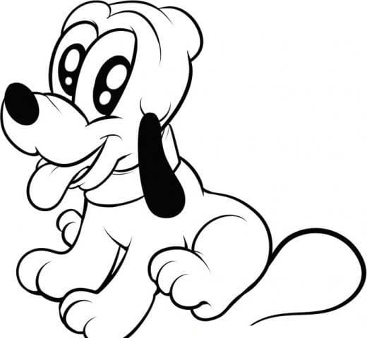 Desenho de Bebê Pluto para Colorir e Pintar
