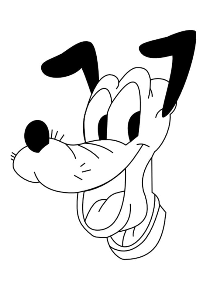 Desenho de Cara de Pluto para Colorir e Pintar