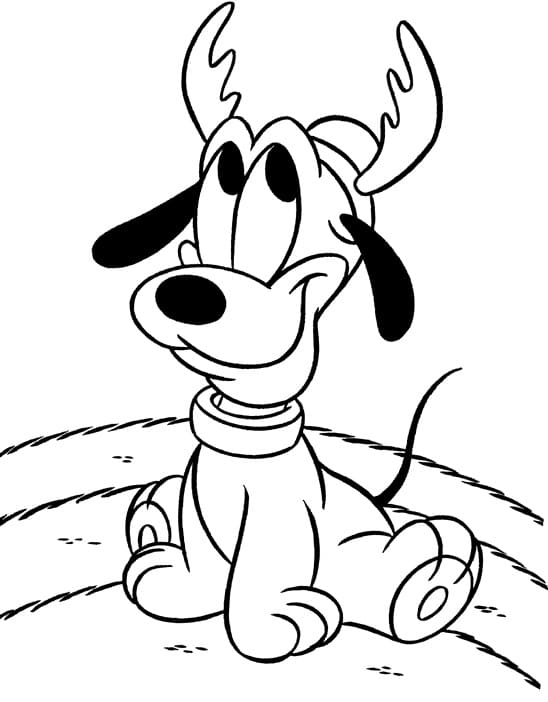 Desenho de Pequeno Pluto para Colorir e Pintar