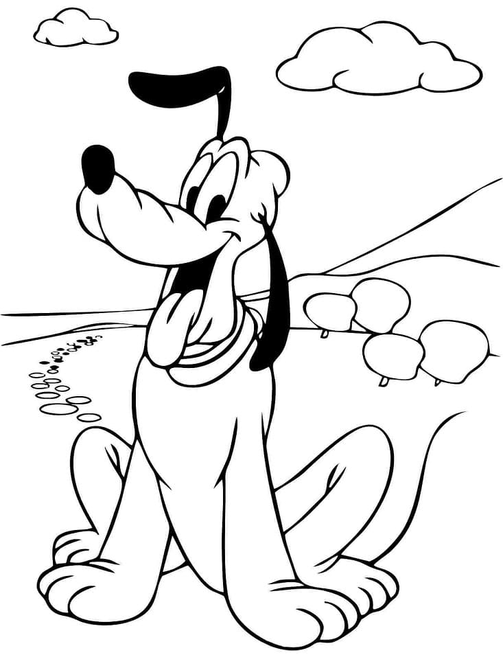 Desenho de Pluto Disney para Colorir e Pintar