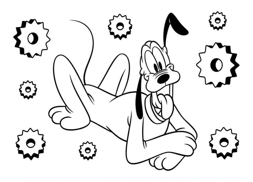 Desenho de Pluto Download para Colorir e Pintar