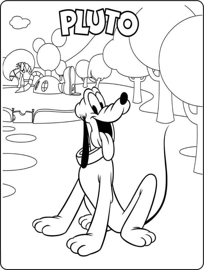Desenho de Pluto Download para Imprimir e Colorir e Pintar