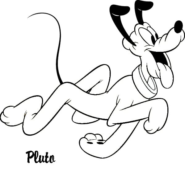 Desenho de Pluto Grátis para Imprimir e Colorir e Pintar