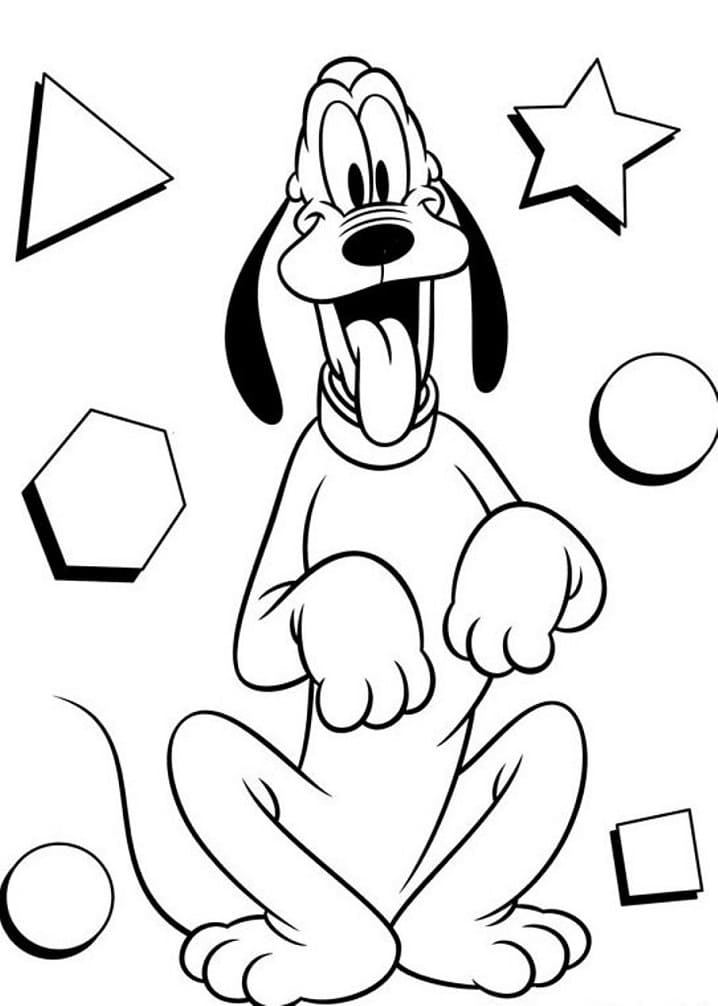 Desenho de Pluto para Colorir Imprimivel e Pintar