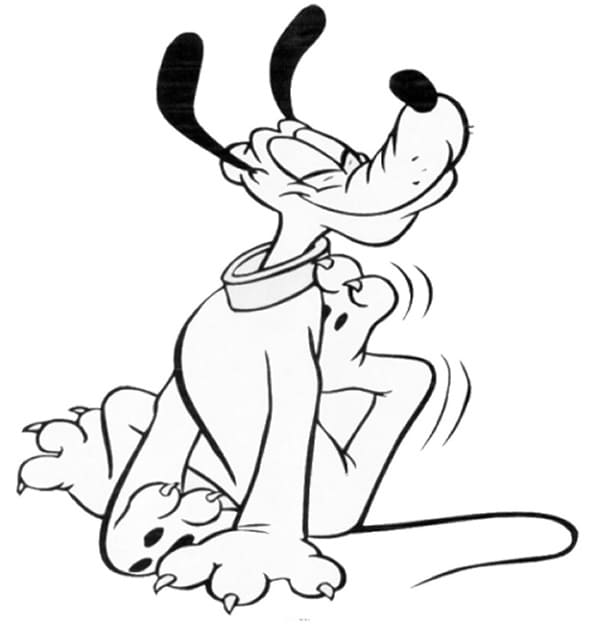 Desenho de Pluto Pdf para Colorir e Pintar