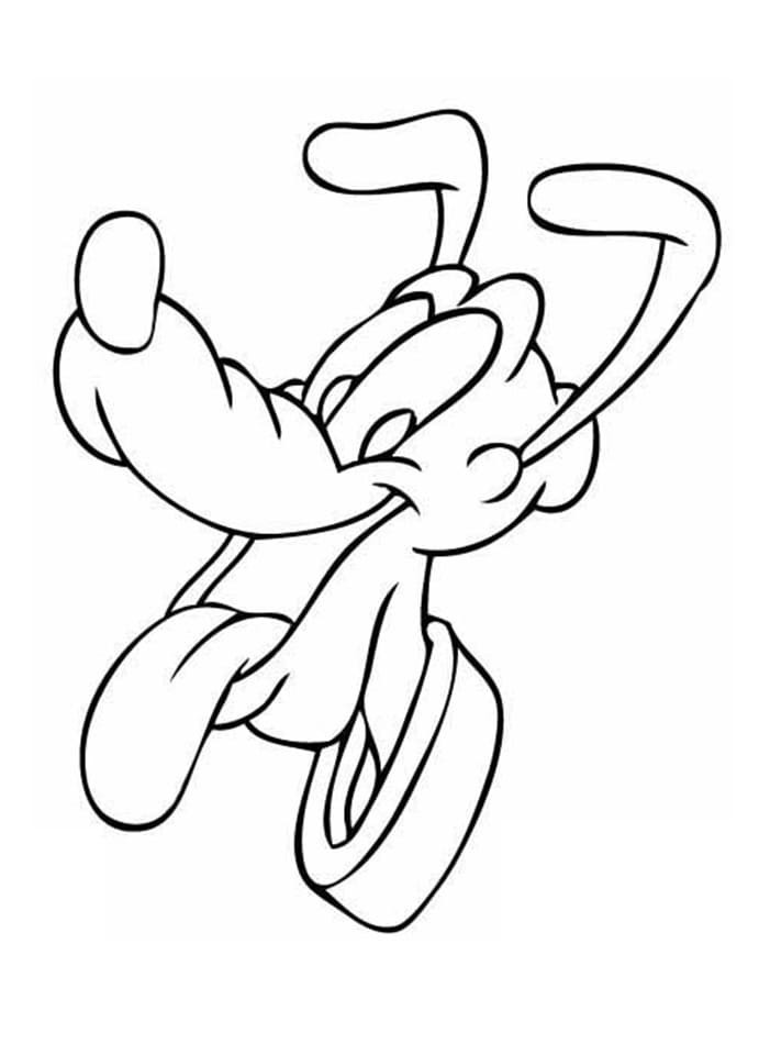 Desenho de Pluto Sorrindo para Colorir e Pintar