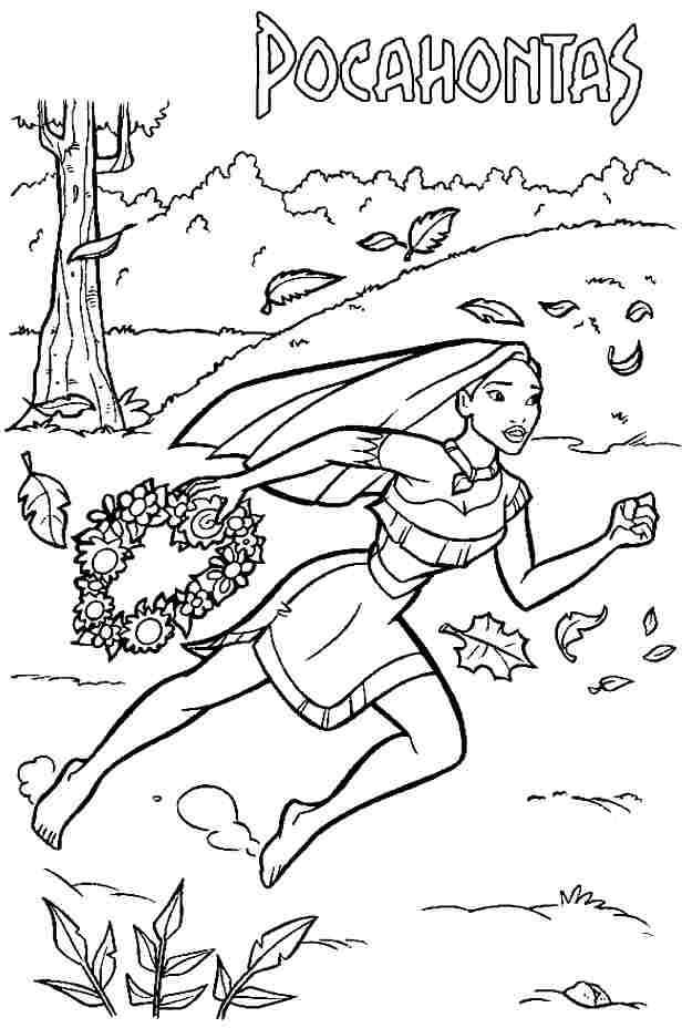Desenho de Pocahontas para Colorir Pdf Grátis e Pintar