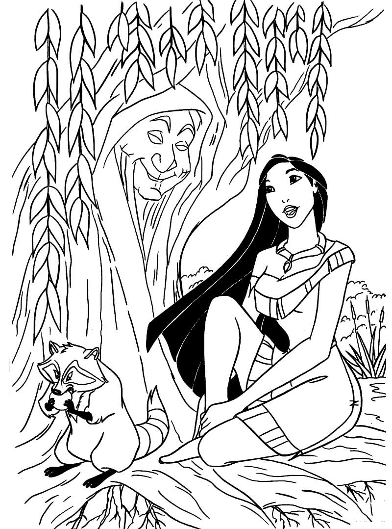 Desenho de Pocahontas para Imprimir Pdf Grátis e Pintar