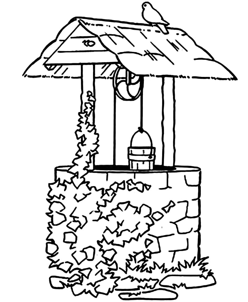Desenho de Poço 2 para Colorir e Pintar