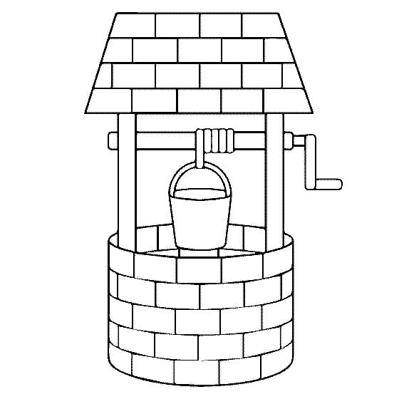 Desenho de Poço Grátis para Colorir e Pintar