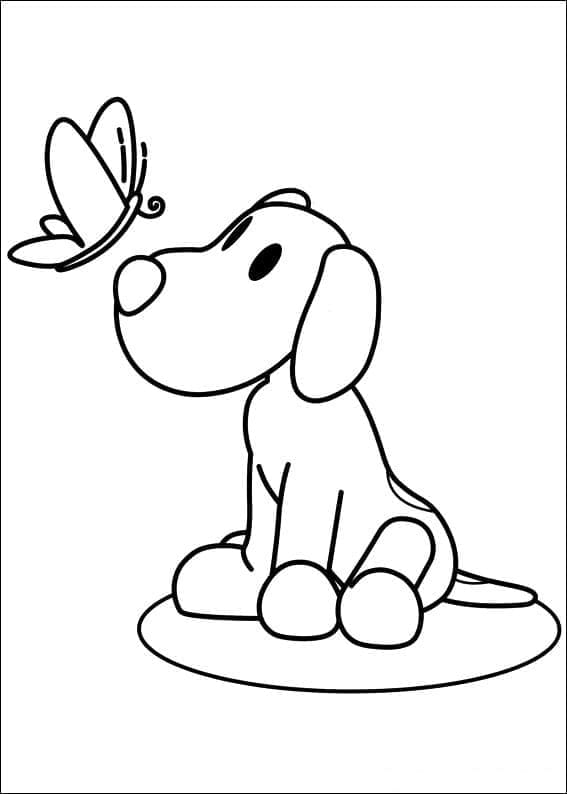 Desenho de Cachorra Loula de Pocoyo para Colorir e Pintar