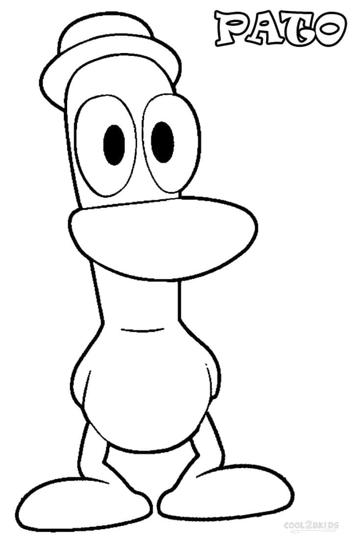 Desenho de o Pato de Pocoyo para Colorir e Pintar