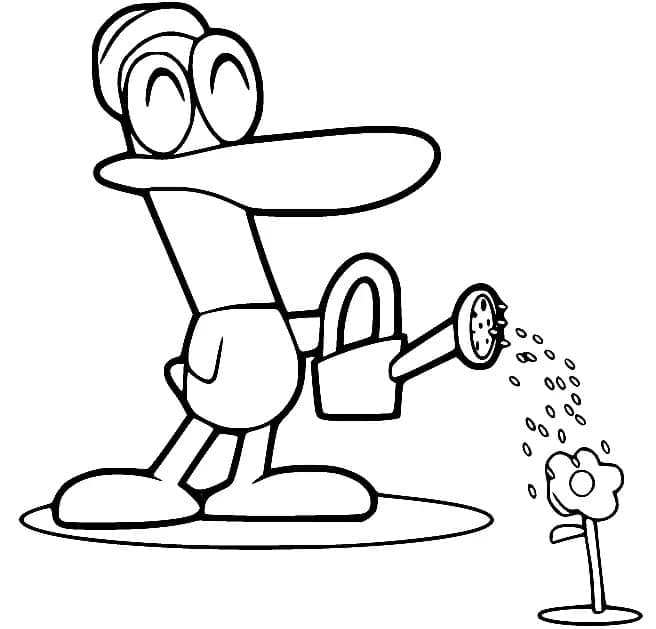 Desenho de Pato de Pocoyo para Colorir e Pintar