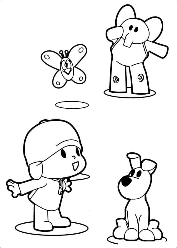 Desenho de Personagens de Pocoyo para Colorir e Pintar