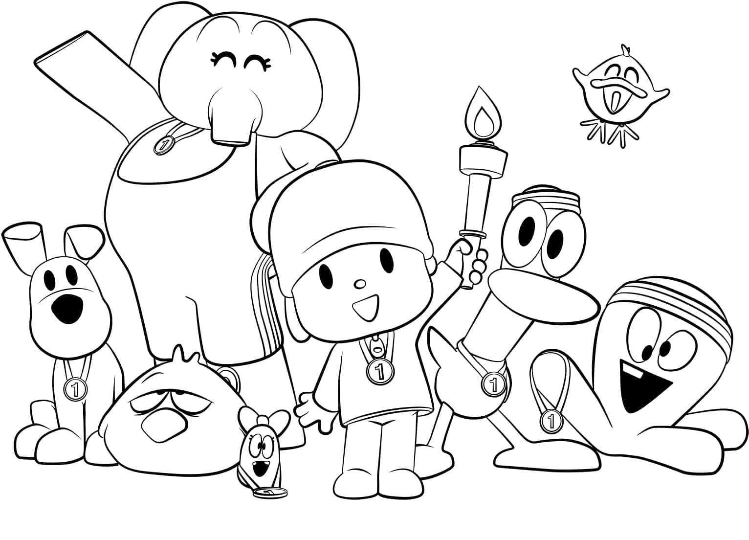 Desenho de Pocoyo Imprimivel Pdf para Colorir e Pintar