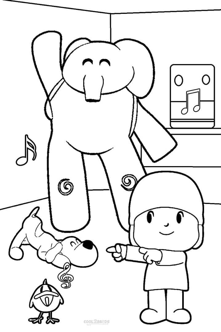 Desenho de Pocoyo Pdf para Colorir Grátis e Pintar