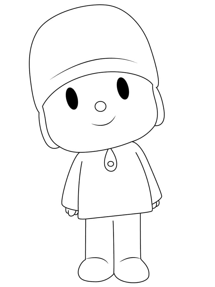 Desenho de Pocoyo Sorridente para Colorir e Pintar