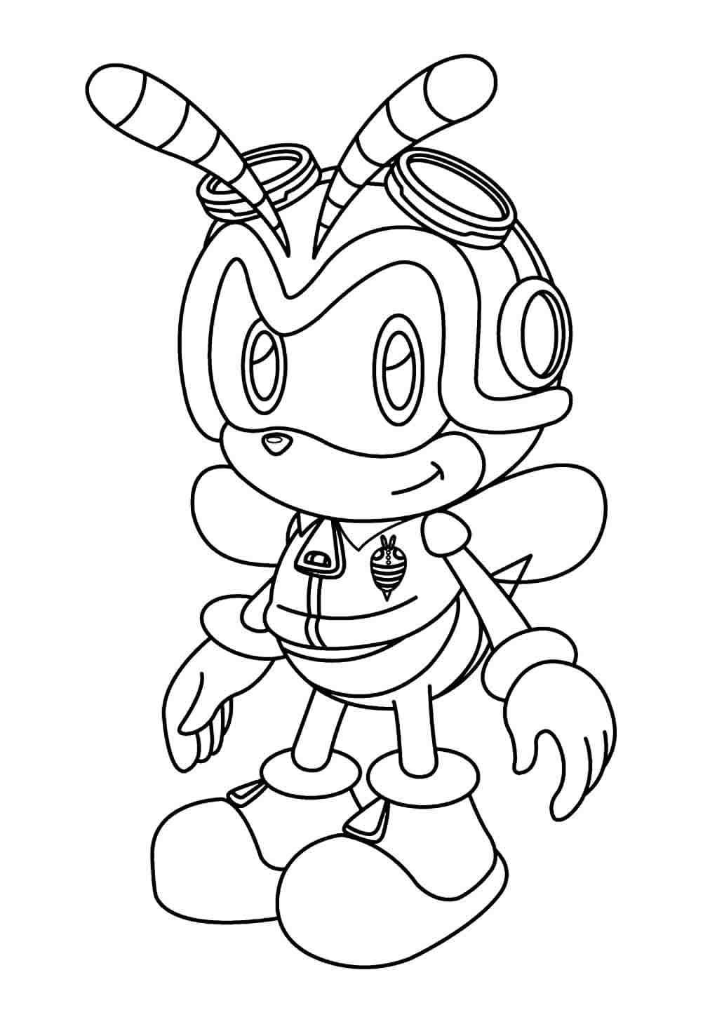 Desenho de Charmy Bee Grátis para Crianças para Colorir e Pintar