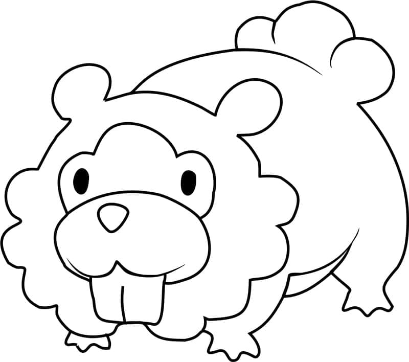 Desenho Bidoof Pokemon para Colorir e Pintar