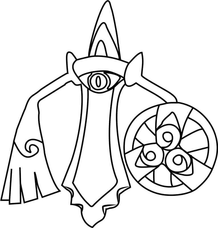 Desenho de Aegislash Pokemon para Colorir e Pintar