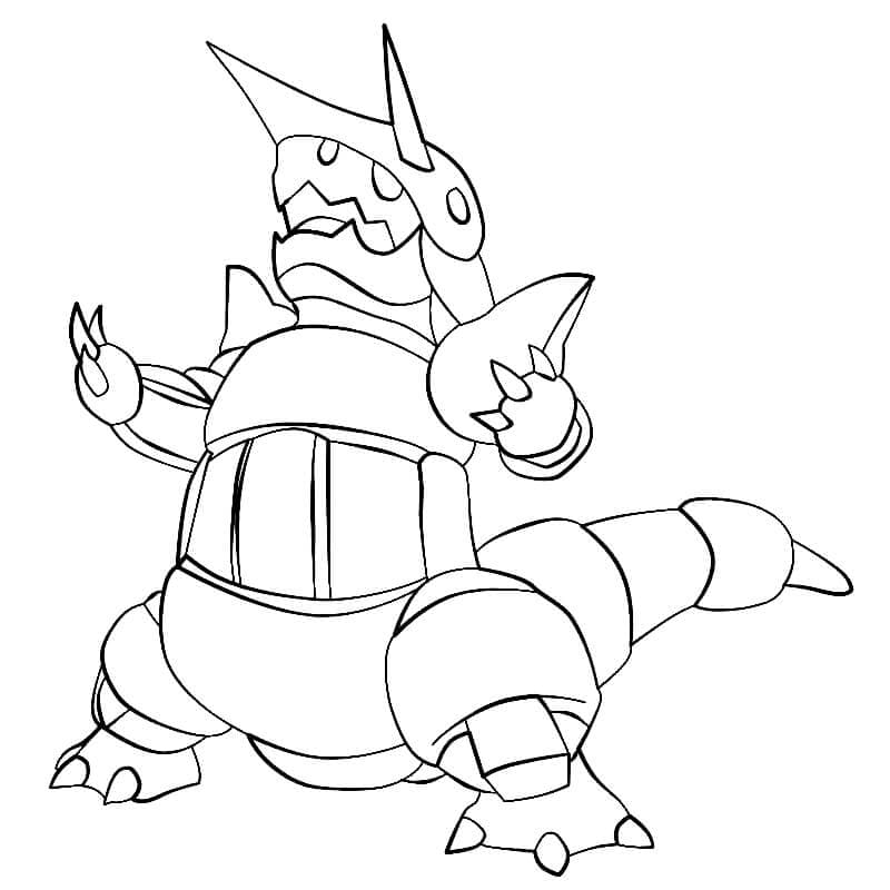 Desenho de Aggron Pokemon para Colorir e Pintar