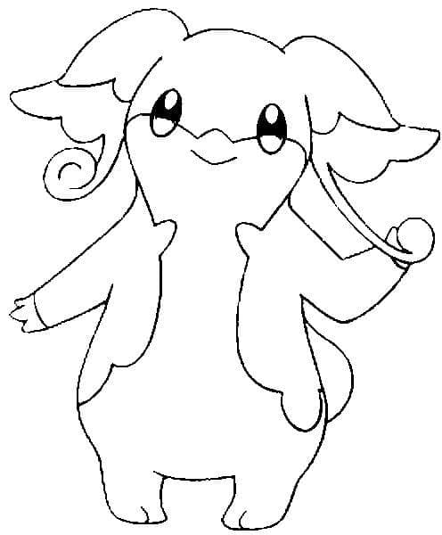 Desenho de Audino Pokemon para Colorir e Pintar