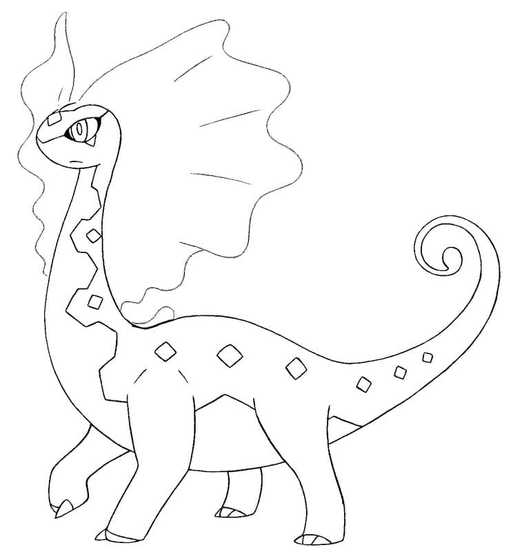 Desenho de Aurorus Pokemon para Colorir e Pintar