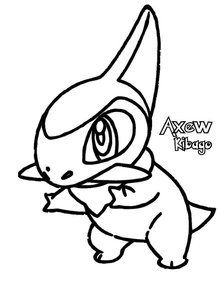 Desenho de Axew Pokemon para Colorir e Pintar