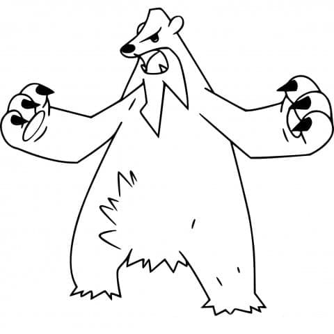 Desenho de Beartic Pokemon para Colorir e Pintar