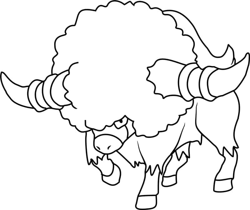 Desenho de Bouffalant Pokemon para Colorir e Pintar