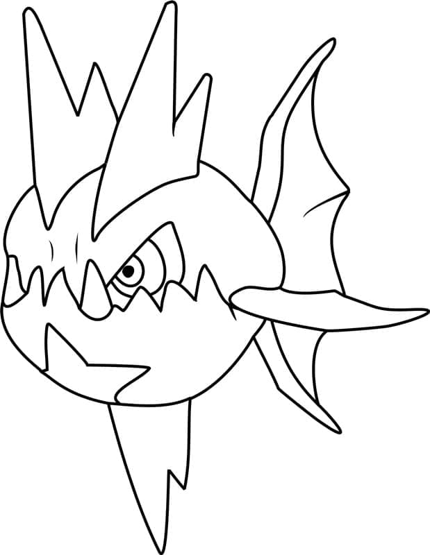 Desenho de Carvanha Pokemon para Colorir e Pintar