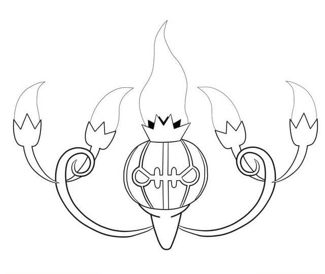 Desenho de Chandelure Pokemon para Colorir e Pintar