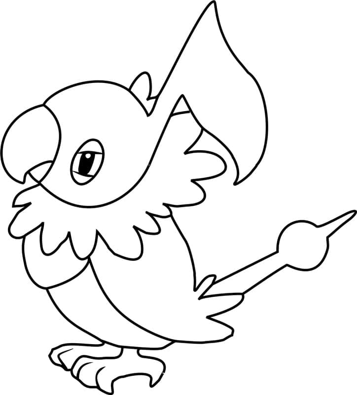 Desenho de Chatot Pokemon para Colorir e Pintar