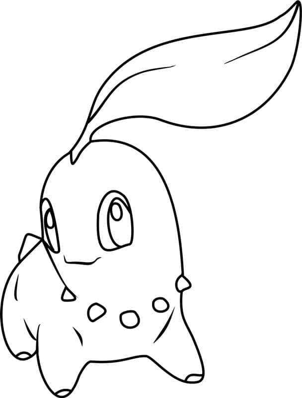 Desenho de Chikorita Pokemon para Colorir e Pintar