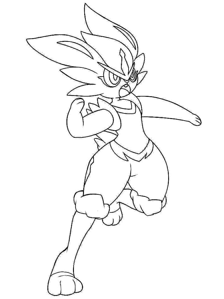 Desenho de Cinderace Pokemon para Colorir e Pintar
