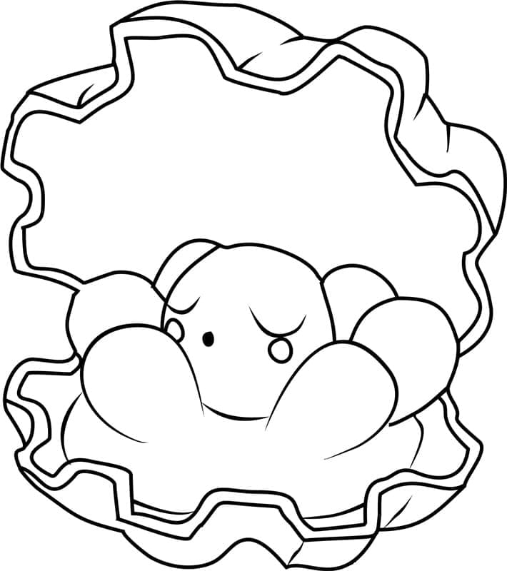 Desenho de Clamperl Pokemon para Colorir e Pintar