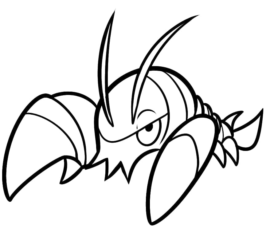 Desenho de Clauncher Pokemon para Colorir e Pintar