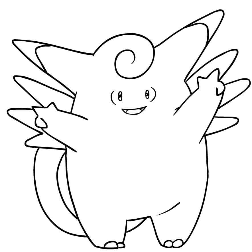 Desenho de Clefable Pokemon para Colorir e Pintar