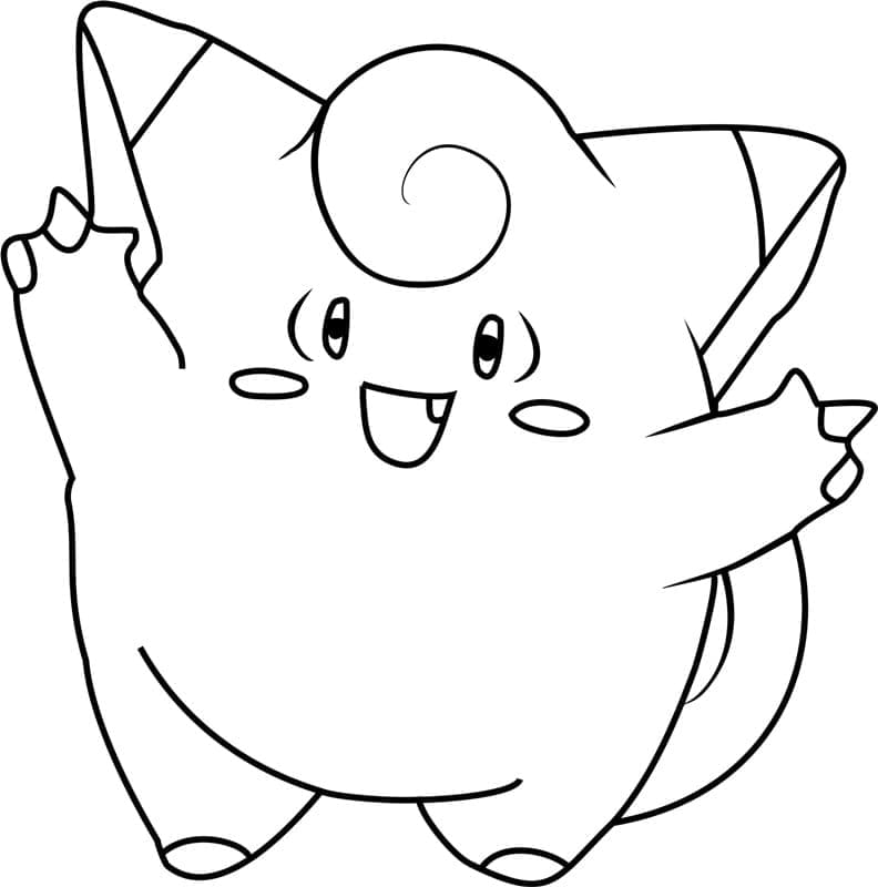 Desenho de Clefairy Pokemon para Colorir e Pintar